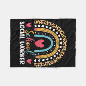 Boho Regenbogen Schule Schulsozialarbeiter  Fleecedecke (Vorderseite (Horizontal))