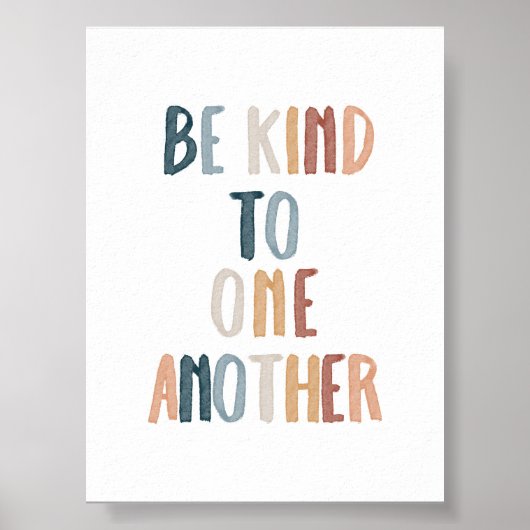 Boho Regenbogen Seien Sie freundlich zueinander Poster (Vorne)