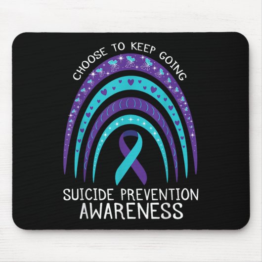 Boho-Regenbogen-Selbstmordbewusstsein Psychische G Mousepad (Vorne)