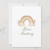 Boho-Regenbogen spanischer Junge Primera-Comunión- Einladung (Rückseite)