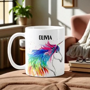 Boho Regenbogen Süße Mädchen Einhorn Kinder Kaffeetasse