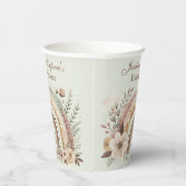 Boho Regenbogen und Blume Kinderdusche Pappbecher (Rechts)