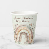 Boho Regenbogen und Blume Kinderdusche Pappbecher (Vorderseite)