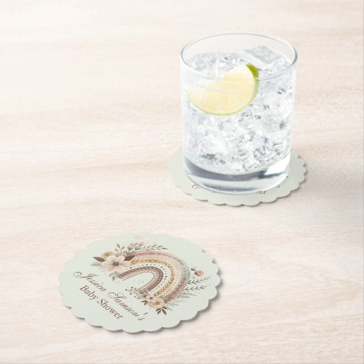 Boho Regenbogen und Blume Kinderdusche Untersetzer (Vor Ort)