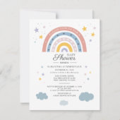 Boho-Regenbogen-Wasserfarbe-Script-Baby-Party (Vorderseite)