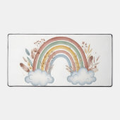 Boho Regenbogen & Wildblumen Schreibtischunterlage (Vorderseite)