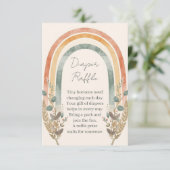 Boho-Regenbogen-Windel-Raffle-Karte – Wasserfarbe Begleitkarte (Stehend Vorderseite)