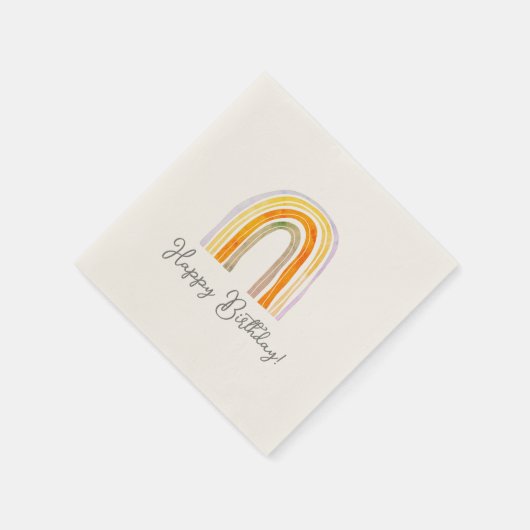 Boho Regenbogen zeichnend Birthday Party Serviette (Ecke)