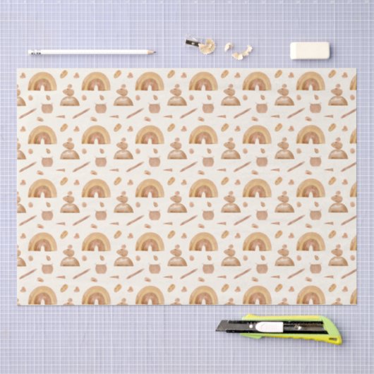 Boho-Regenbogen- & Zen-Steinmuster Seidenpapier (Handwerk)