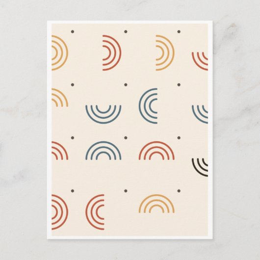 Boho-Regenbogenbögen Nahtloses Muster Postkarte (Vorderseite)