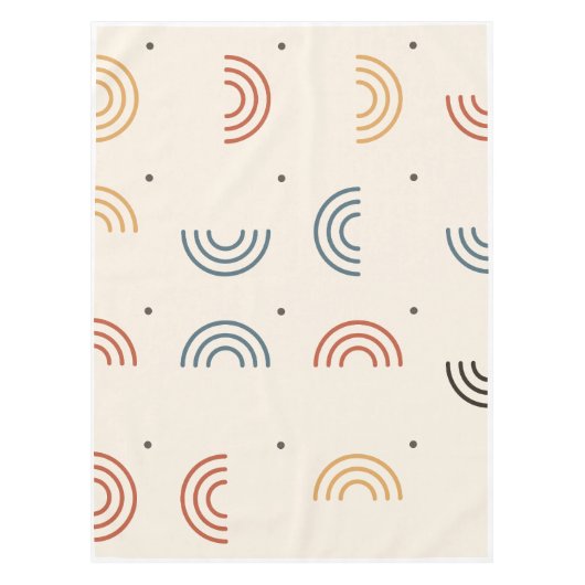 Boho-Regenbogenbögen Nahtloses Muster Tischdecke (Vorderseite)