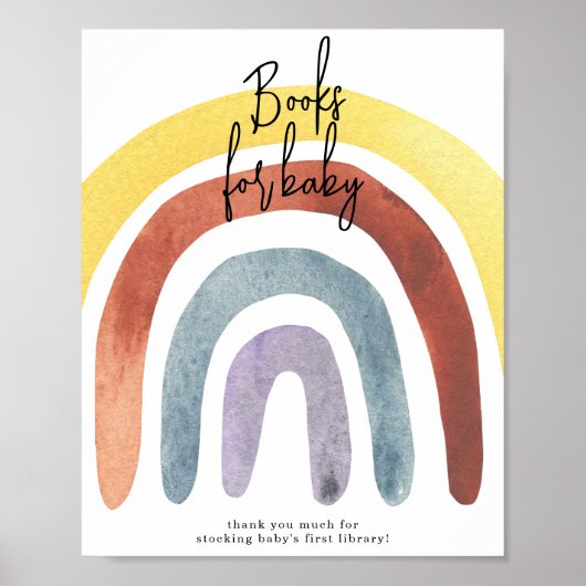 Boho-Regenbogenbücher für Babyposter Poster (Vorne)