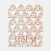 Boho Regenbogendesign Fleecedecke (Vorderseite)