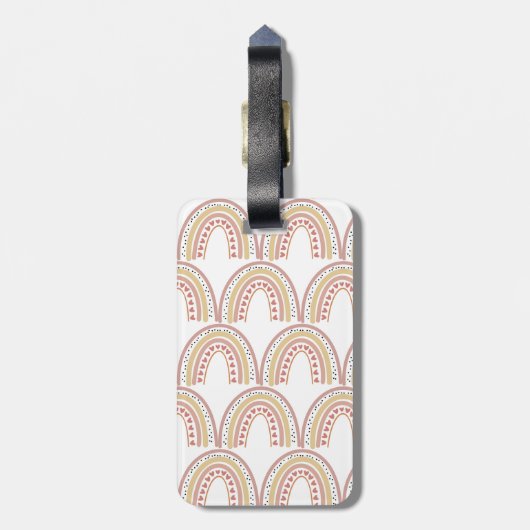 Boho Regenbogendesign Gepäckanhänger (Rückseite vertikal)