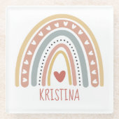 Boho Regenbogendesign Glasuntersetzer (Vorderseite)
