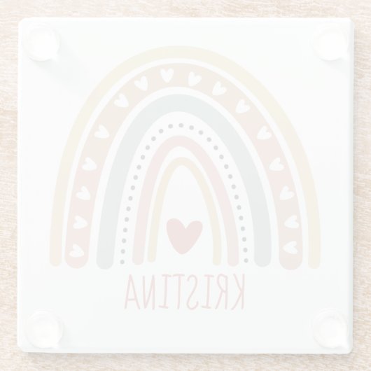 Boho Regenbogendesign Glasuntersetzer (Rückseite)