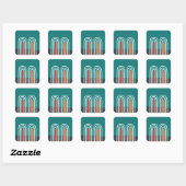 Boho Regenbogendesign Quadratischer Aufkleber (Blatt)