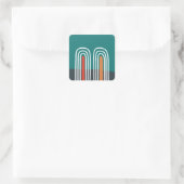 Boho Regenbogendesign Quadratischer Aufkleber (Tasche)