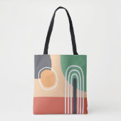 Boho Regenbogenfarben abstrakte Linien Retrofarben Tasche (Vorderseite)