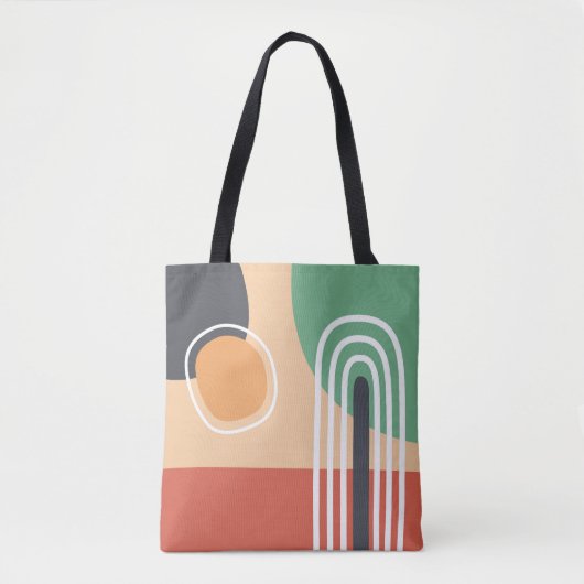 Boho Regenbogenfarben abstrakte Linien Retrofarben Tasche (Vorderseite)