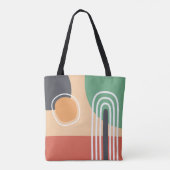 Boho Regenbogenfarben abstrakte Linien Retrofarben Tasche (Rückseite)