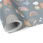 Boho Regenbogenfarben Babydusche Geschenkpapier (Rolleneckpunkt)