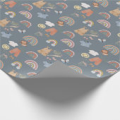 Boho Regenbogenfarben Babydusche Geschenkpapier (Ecke)