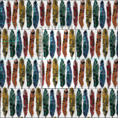 boho Regenbogenfedern Stoff (Kachel)