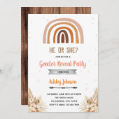 Boho Regenbogengeschlecht Einladung (Vorne/Hinten)