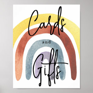 Boho Regenbogenkarten und Geschenkposter Poster