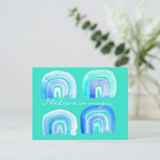 Boho Regenbogenmagie Postkarte (Stehend Vorderseite)