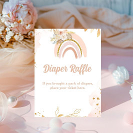 Boho Regenbogenpampas Gras Babydusche Windpreisraf Sockelschild