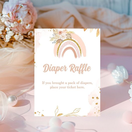 Boho Regenbogenpampas Gras Babydusche Windpreisraf Sockelschild