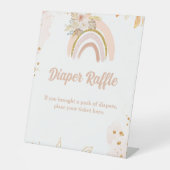 Boho Regenbogenpampas Gras Babydusche Windpreisraf Sockelschild (Vorderseite)