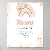 Boho Regenbogenpampen Gras Baby Dusche Schild (Vorne)