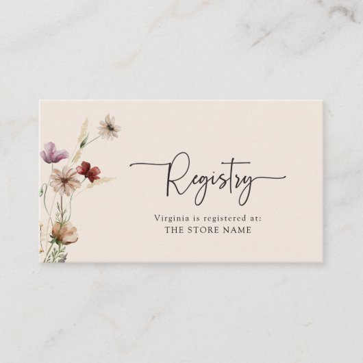 Boho Registry QR Codes Umschließungskarte Begleitkarte (Vorderseite)