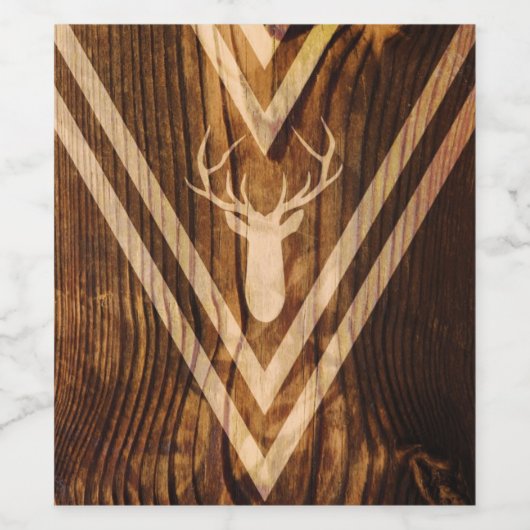 Boho Reh auf rustikalem Holz Weinetikett (Einzelnes Label)
