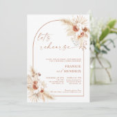 Boho Rehearsal Dinner Invitation Pampas Grass Einladung (Stehend Vorderseite)