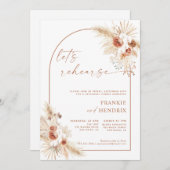 Boho Rehearsal Dinner Invitation Pampas Grass Einladung (Vorne/Hinten)