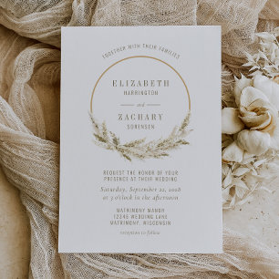 Boho-Reifen-Pampasgras-Hochzeit Einladung