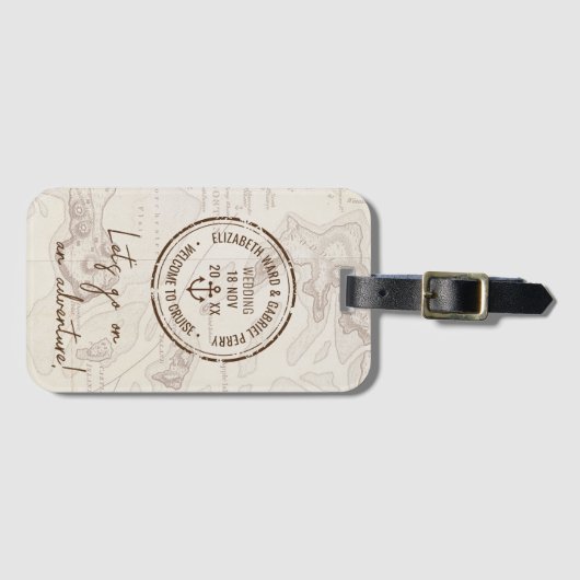 Boho Reisen Adventure Wedding Gepäckanhänger (Vorderseite (Horizontal))