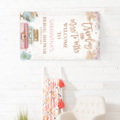 Boho reist Miss zu Mrs. Brautparty Banner (Insitu)