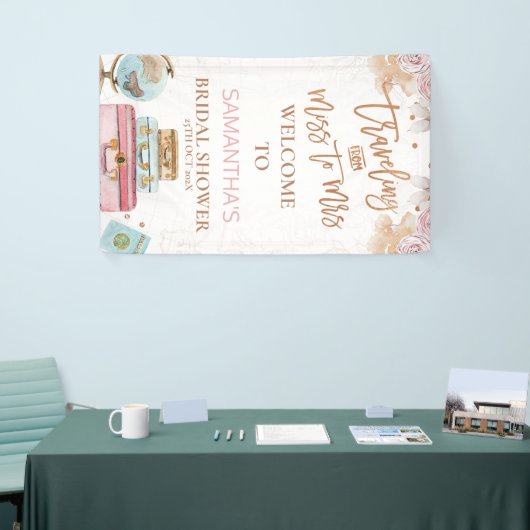 Boho reist Miss zu Mrs. Brautparty Banner (Messeveranstaltung)