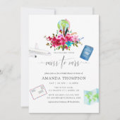 Boho reist von Miss nach Brautparty Einladung (Vorderseite)