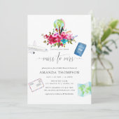 Boho reist von Miss nach Brautparty Einladung (Stehend Vorderseite)