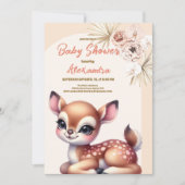 Boho Rentier Safari Animals Baby Dusche Einladung (Vorderseite)
