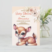 Boho Rentier Safari Animals Baby Dusche Einladung (Stehend Vorderseite)