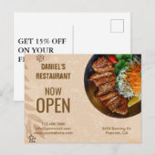 Boho Restaurant Marketing Postkarte (Vorne/Hinten)
