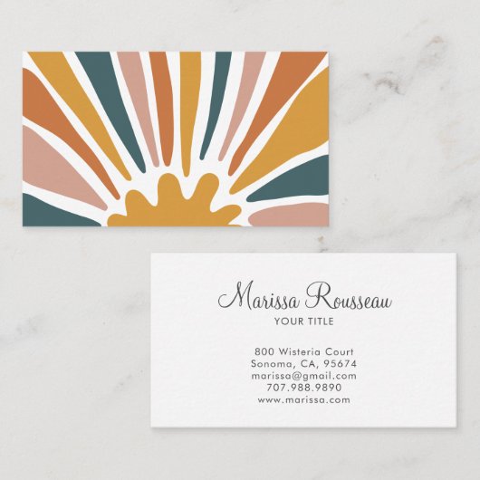 Boho Retro Abstrakt Visitenkarte (Vorne/Hinten)