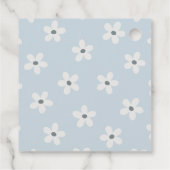 Boho Retro Blue Daisy 1. Groovy Birthday Geschenkanhänger (Rückseite)